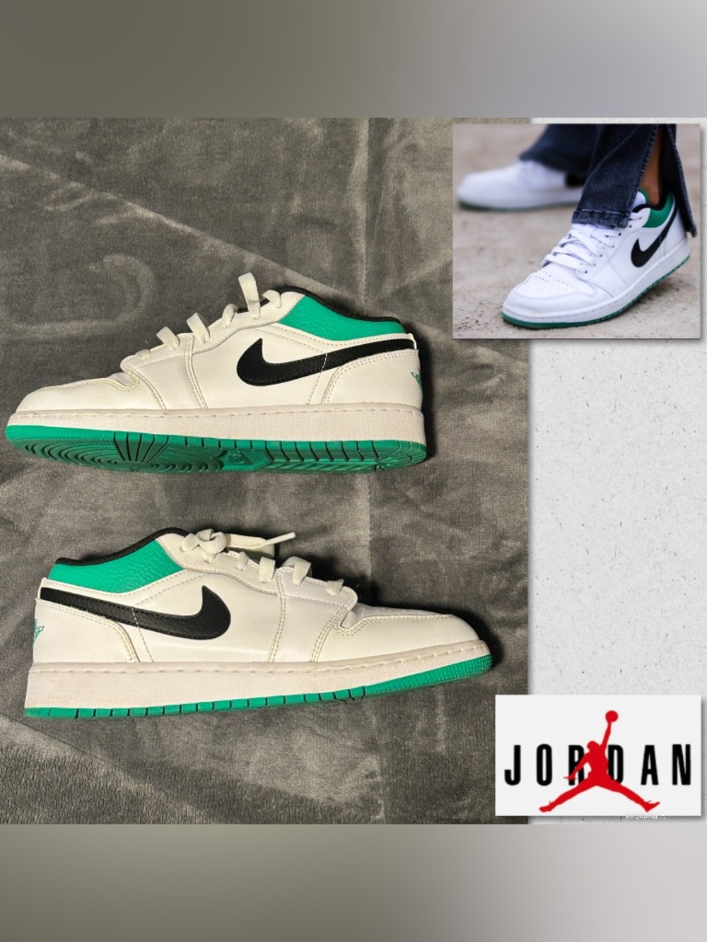 Nike Air Jordan 1 Low White Lucky Green